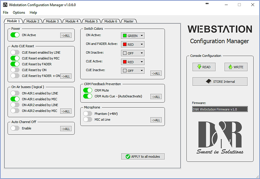 D&R WEBSTATION-USB BROADCAST MIXER Аналоговый микшерный пульт