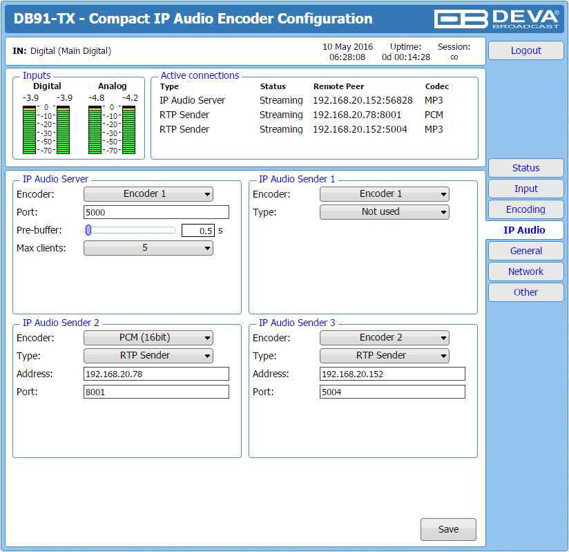 DEVA Broadcast DB91-TX  IP Аудио кодер