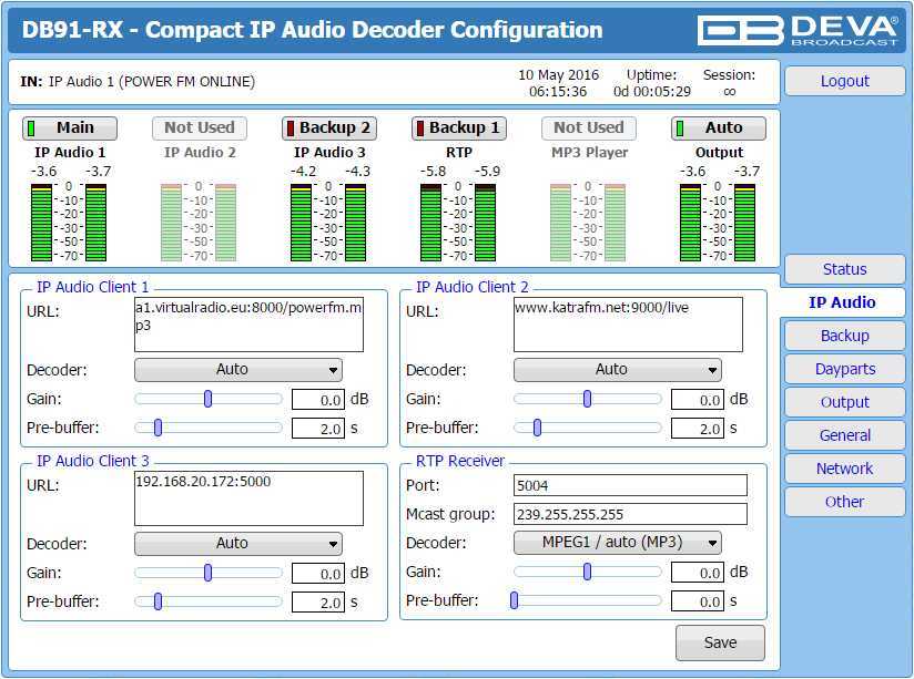 DEVA Broadcast DB91-RX  IP Аудио декодер