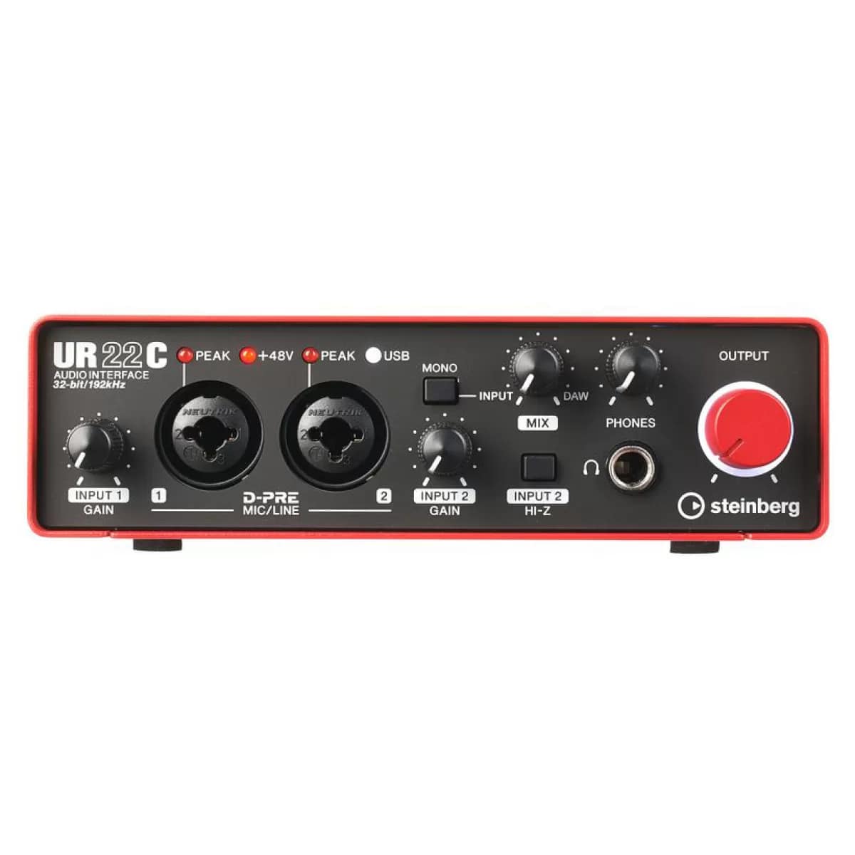 Steinberg UR22C Red 2x2 аудиоинтерфейс USB-C 3.1, 32-бит/192 кГц,