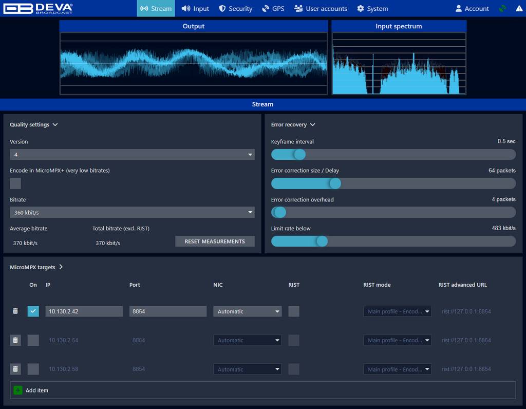 DEVA Broadcast DB94-TX - Компактный кодер MPX over IP (алгоритм µMPX)