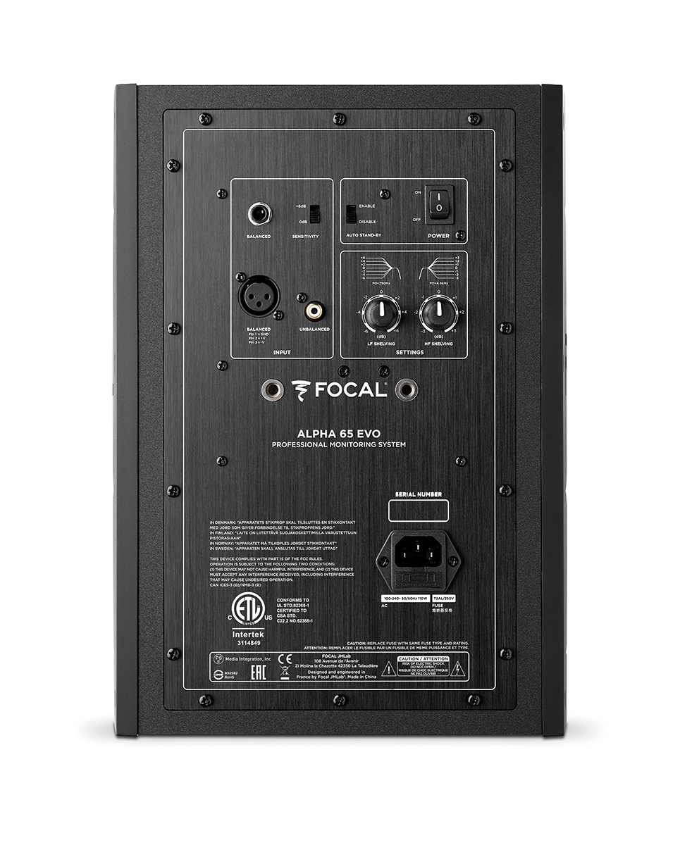 Focal Professional ALPHA 65 EVO. Контрольный двухполосный звуковой монитор ближнего поля. Динамики 6,5