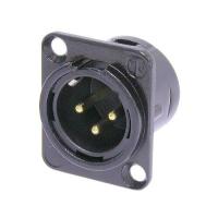 Neutrik NC3MD-L-B-1 Разъём XLR панельный Male, золоченые контакты